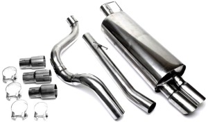 VW GOLF MK4 sportowy układ wydechowy CATBACK 2x76mm TA TECHNIX