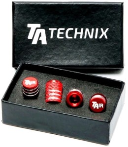 Nakrętki na wentyle komplet czerwone TA TECHNIX