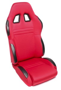 Fotel kubełkowy czerwony alcantara LEWY TA TECHNIX